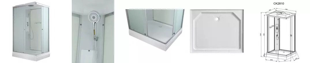 Душевая кабина «AvaCan» CK28 10 100/80 низкий поддон матовая/белая универсальная