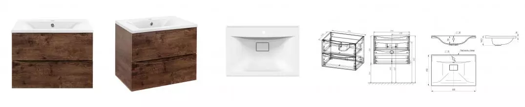 Тумба с раковиной «Vincea» Mia 60 (VCB-3M600W 60/45 белый) подвесная R.Wood Тумба с раковиной «Vincea» Mia 60 (VCB-3M600W 60/45 белый) подвесная R.Wood