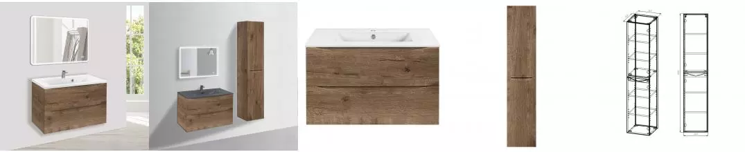 Мебель для ванной подвесная «Vincea» Mia 75 V.Oak Мебель для ванной подвесная «Vincea» Mia 75 V.Oak