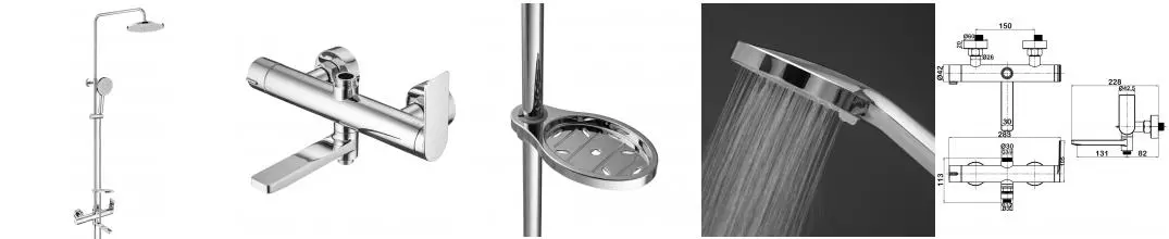 Душевая система «Swedbe» Hermes 5165 хром