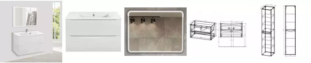 Мебель для ванной подвесная «Vincea» Mia 80 G.White Мебель для ванной подвесная «Vincea» Mia 80 G.White