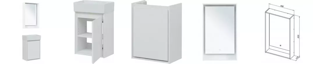 Мебель для ванной подвесная «Aquanet» Милан 45 белая глянцевая