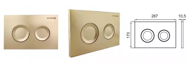 Клавиша смыва BETTOSERB золото матовое круг., серия COOL 40006440 · Bettoserb, 40006440