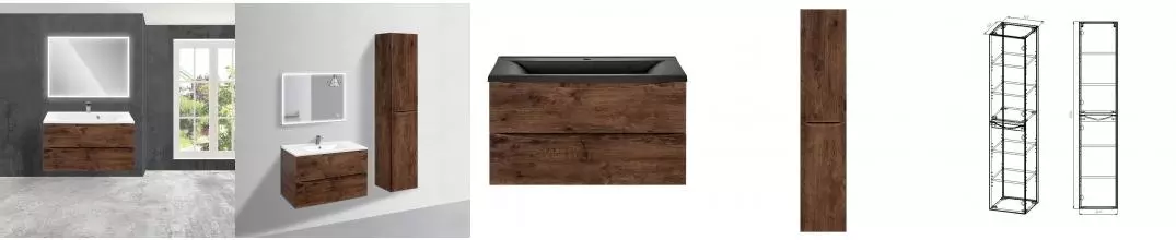 Мебель для ванной подвесная «Vincea» Mia 90 R.Wood