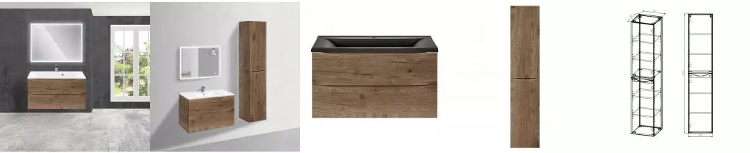 Мебель для ванной подвесная «Vincea» Mia 90 V.Oak Мебель для ванной подвесная «Vincea» Mia 90 V.Oak