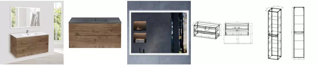 Мебель для ванной подвесная «Vincea» Mia 100 V.Oak