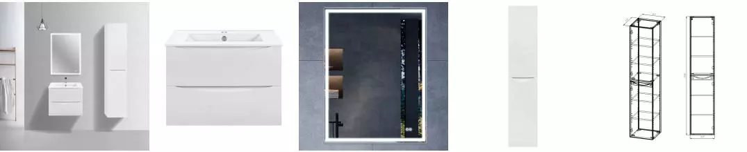 Мебель для ванной подвесная «Vincea» Mia Slim 60 G.White Мебель для ванной подвесная «Vincea» Mia Slim 60 G.White