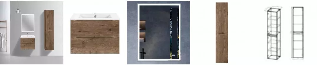 Мебель для ванной подвесная «Vincea» Mia Slim 60 V.Oak Мебель для ванной подвесная «Vincea» Mia Slim 60 V.Oak