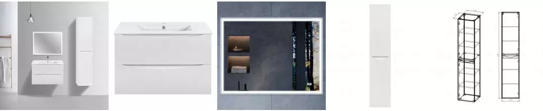 Мебель для ванной подвесная «Vincea» Mia Slim 80 G.White Мебель для ванной подвесная «Vincea» Mia Slim 80 G.White