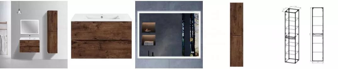 Мебель для ванной подвесная «Vincea» Mia Slim 80 R.Wood Мебель для ванной подвесная «Vincea» Mia Slim 80 R.Wood