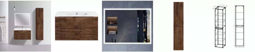 Мебель для ванной подвесная «Vincea» Mia Slim 90 R.Wood Мебель для ванной подвесная «Vincea» Mia Slim 90 R.Wood