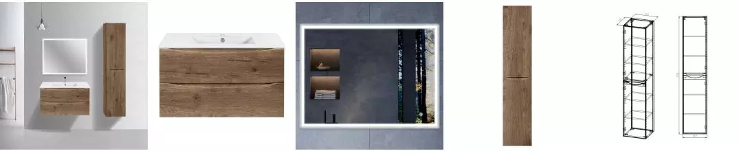 Мебель для ванной подвесная «Vincea» Mia Slim 90 V.Oak Мебель для ванной подвесная «Vincea» Mia Slim 90 V.Oak