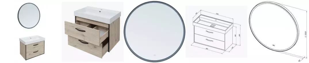 Мебель для ванной подвесная «Aquanet» Лофт 100 дуб веллингтон белый Мебель для ванной подвесная «Aquanet» Лофт 100 дуб веллингтон белый