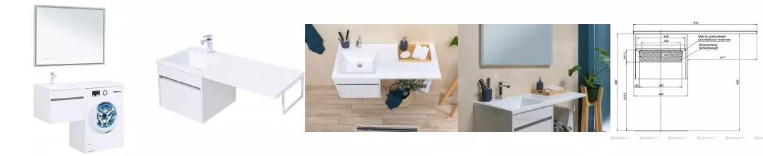 Мебель для ванной подвесная «Aquanet» Токио 110 белая левая/правая