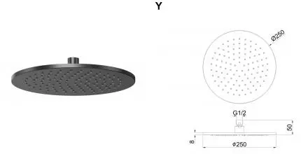 Верхний душ «Whitecross» Y Y1301AT антрацит Верхний душ «Whitecross» Y Y1301AT антрацит