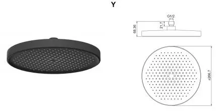 Верхний душ «Whitecross» Y Y1302BL чёрный матовый Верхний душ «Whitecross» Y Y1302BL чёрный матовый