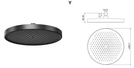 Верхний душ «Whitecross» Y Y1302GM оружейная сталь Верхний душ «Whitecross» Y Y1302GM оружейная сталь