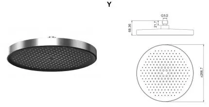 Верхний душ «Whitecross» Y Y1302NIB брашированный никель Верхний душ «Whitecross» Y Y1302NIB брашированный никель