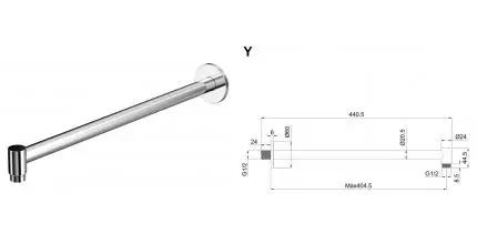 Кронштейн для верхнего душа «Whitecross» Y Y1309CR 44 хром