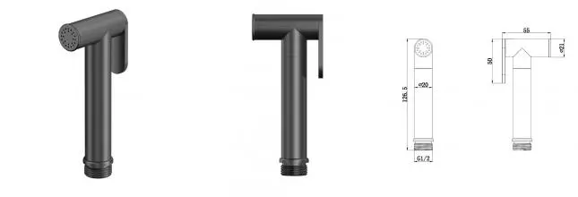 Ручная гигиеническая лейка «Whitecross» BIDETTA-GM оружейная сталь