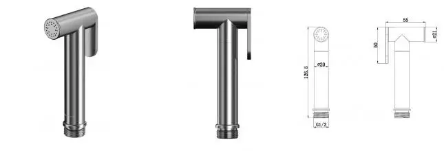 Ручная гигиеническая лейка «Whitecross» BIDETTA-NIB брашированный никель