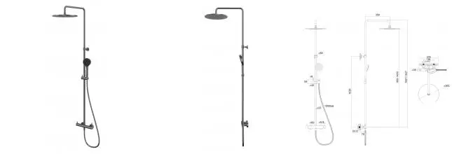 Душевая система «Whitecross» Y Y1244BASICGM оружейная сталь