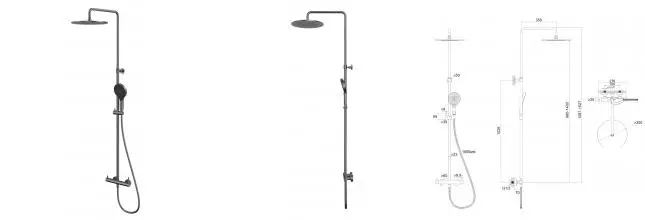 Душевая система «Whitecross» Y Y1244TOPGM оружейная сталь