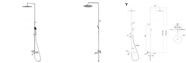 Душевая система «Whitecross» Y Y1234BASICCR с термостатом хром
