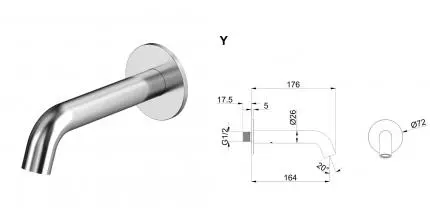 Излив к смесителю «Whitecross» Y Y1201NIB брашированный никель