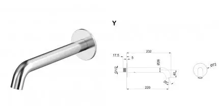 Излив к смесителю «Whitecross» Y Y1202NIB брашированный никель