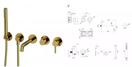 Смеситель для ванны с душем «Whitecross» Y YSET1240GL золото