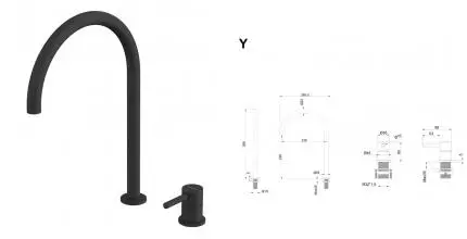 Смеситель для раковины «Whitecross» Y Y1218BL чёрный матовый