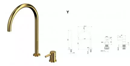 Смеситель для раковины «Whitecross» Y Y1218GL золото