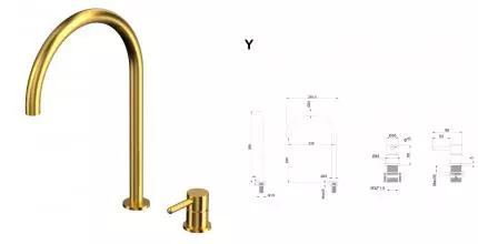 Смеситель для раковины «Whitecross» Y Y1218GLB брашированное золото