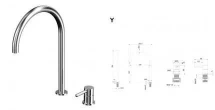 Смеситель для раковины «Whitecross» Y Y1218NIB брашированный никель