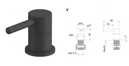 Смеситель для скрытого монтажа «Whitecross» Y Y1214BL чёрный матовый