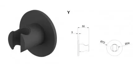 Держатель для душа «Whitecross» Y Y1016BL чёрный матовый