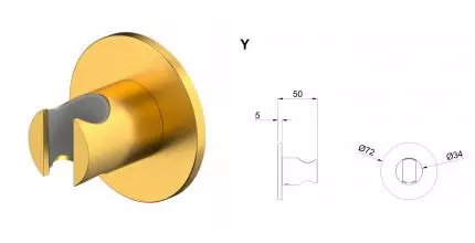 Держатель для душа «Whitecross» Y Y1016GLB брашированное золото