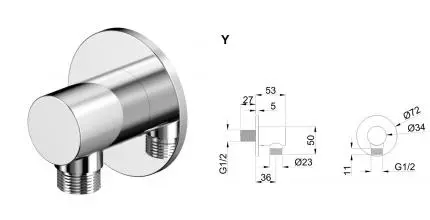 Подключение для душевого шланга «Whitecross» Y Y1018CR хром
