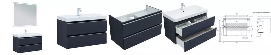 Мебель для ванной подвесная «Aquanet» Вега 90 маренго Мебель для ванной подвесная «Aquanet» Вега 90 маренго