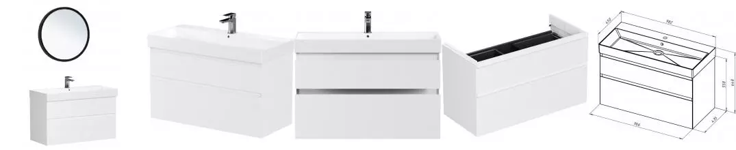 Мебель для ванной подвесная «Allen Brau» Infinity 100 белая матовая