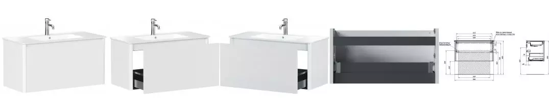 Тумба с раковиной «Allen Brau» Gravity 100 (Paris 100) подвесная белая матовая