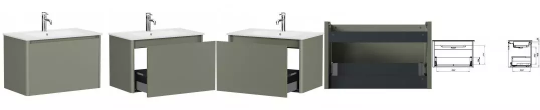 Тумба с раковиной «Allen Brau» Gravity 80 (Paris 80) подвесная олива матовая Тумба с раковиной «Allen Brau» Gravity 80 (Paris 80) подвесная олива матовая