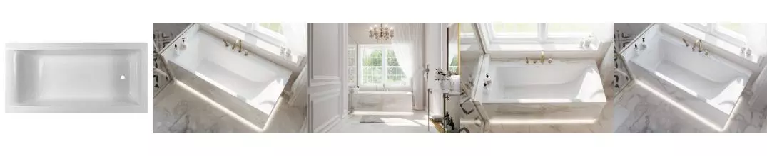 Ванна из литьевого мрамора «Эстет» Дельта 170/70 без опор без сифона белая Ванна из литьевого мрамора «Эстет» Дельта 170/70 без опор без сифона белая