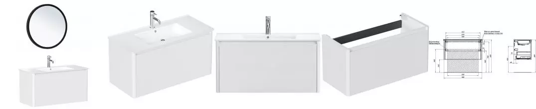 Мебель для ванной подвесная «Allen Brau» Gravity 100 белая матовая