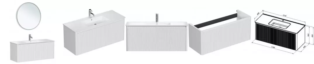 Мебель для ванной подвесная «Allen Brau» Gravity 120 с фрезеровкой белая матовая Мебель для ванной подвесная «Allen Brau» Gravity 120 с фрезеровкой белая матовая