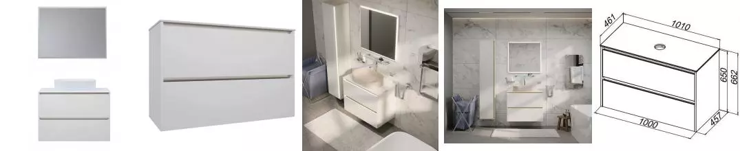 Мебель для ванной подвесная «Allen Brau» Activity 100 белый матовый/олива браш 307992