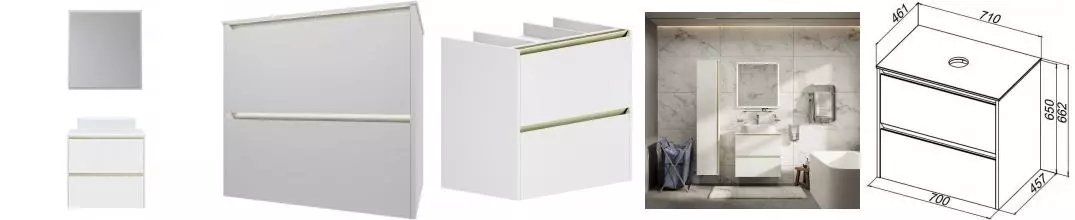 Мебель для ванной подвесная «Allen Brau» Activity 70 белый матовый/олива браш 307971
