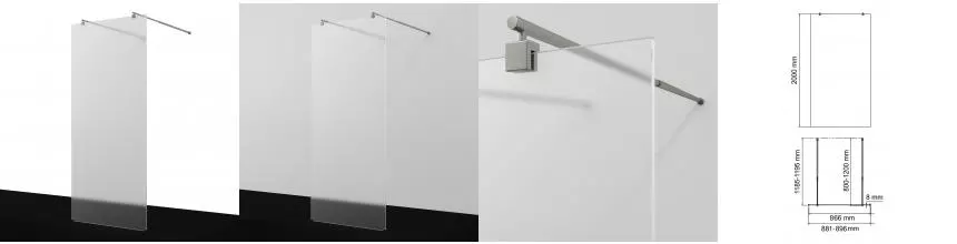 Душевая перегородка «WasserKRAFT» Vechte 60W39BN-MG 90/200 матовая/никель