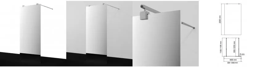 Душевая перегородка «WasserKRAFT» Vechte 60W39-MR 90/200 зеркальная/хром